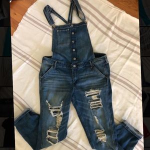 Hollister boyfriend overalls